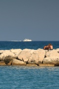 Z pláže ve Villeneuve-Loubet