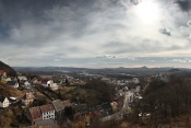 Krupka, Lovoš a Milešovka s Českým středohořím z Rosenburgu