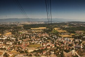 Genéve (Ženeva) z lanovky na horu Saléve. Švýcarsko