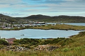 Přístav Castlebay. Barra, Skotsko