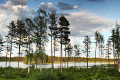 Jezero Valsjön. Švédsko