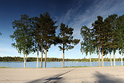 Jezero Stensjön. Švédsko