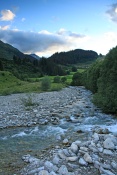 Jeden z pramenů řeky Rýn – Vorderrhein u Rueras